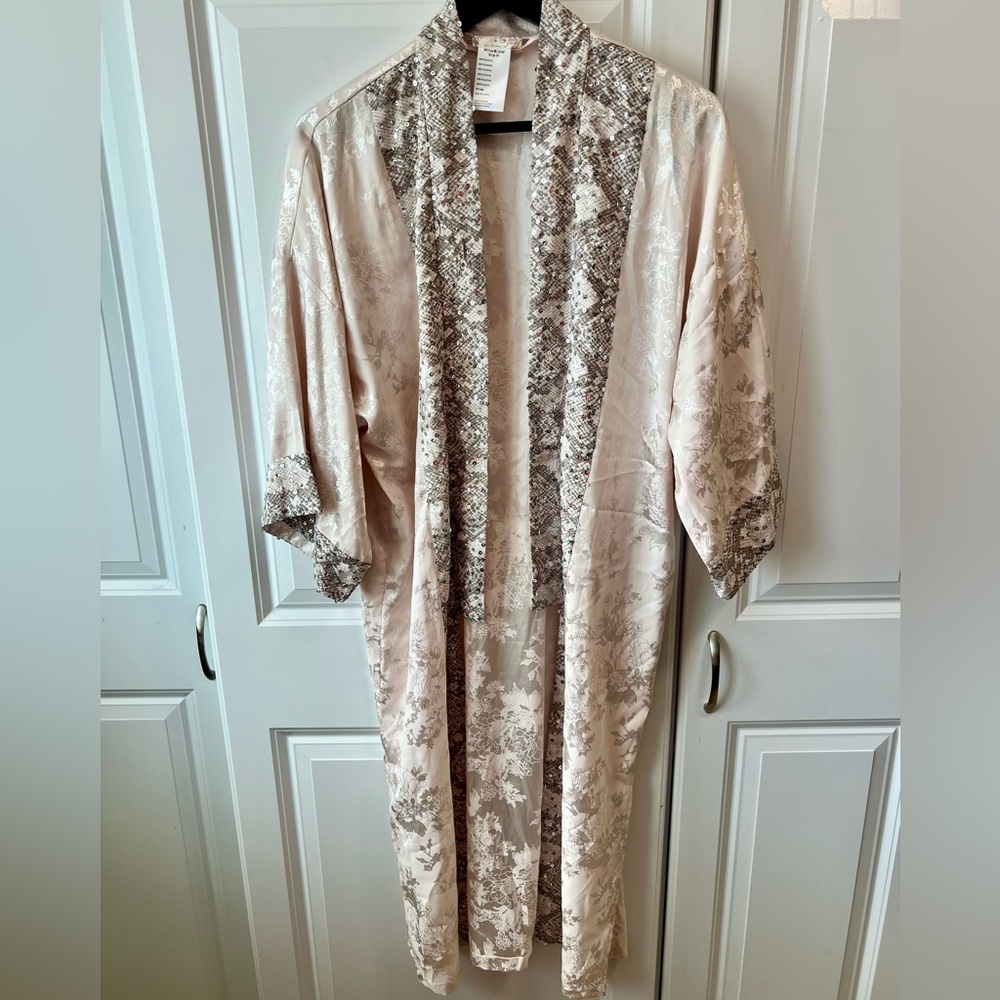 Free People Blush Pink Sequin Kimomo